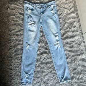 American Eagle light washed hi-rise jeggings